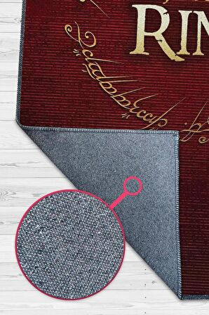 Homshtag Bir Yüzükten Daha Fazlası Dokuma Tabanlı Yıkanabilir Kaymaz Yüzüklerin Efendisi Film Halısı