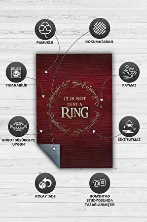 Homshtag Bir Yüzükten Daha Fazlası Dokuma Tabanlı Yıkanabilir Kaymaz Yüzüklerin Efendisi Film Halısı