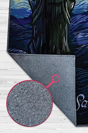 Homshtag Saurry Night Dokuma Tabanlı Yıkanabilir Kaymaz Yüzüklerin Efendisi Film Halısı