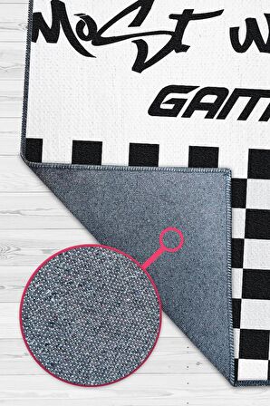 Homshtag Aranan Oyuncu Dokuma Tabanlı Yıkanabilir Kaymaz Gamer Halısı