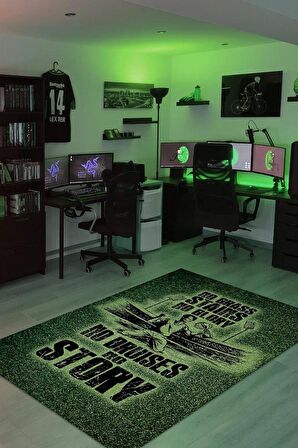 Homshtag Sahadaki Zafer Dokuma Tabanlı Yıkanabilir Kaymaz Gamer Halısı