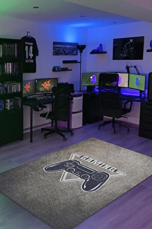 Homshtag Gaming Dokuma Tabanlı Yıkanabilir Kaymaz Gamer Halısı