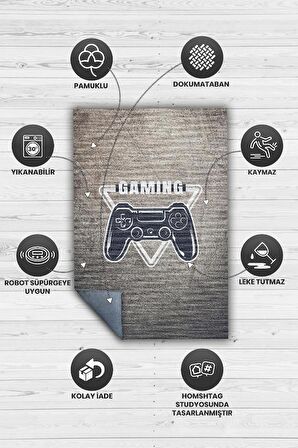 Homshtag Gaming Dokuma Tabanlı Yıkanabilir Kaymaz Gamer Halısı