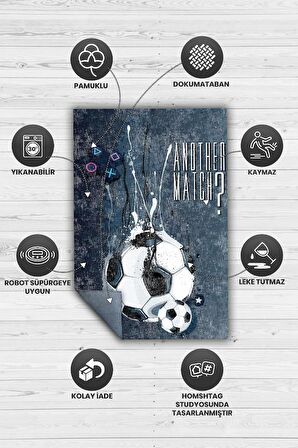 Homshtag Bir Maç Daha Dokuma Tabanlı Yıkanabilir Kaymaz Gamer Halısı
