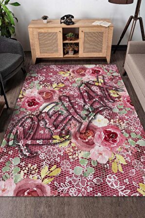 Homshtag Relax Pamuklu Dokuma Tabanlı Yıkanabilir Kaymaz Dekoratif Ev Halısı