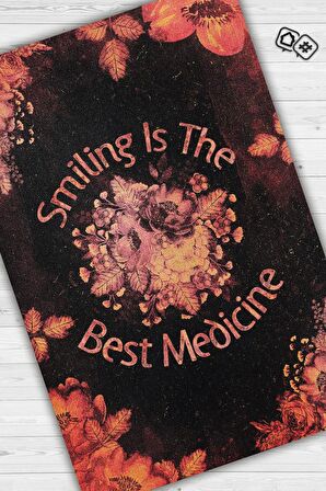 Homshtag Gülümsemek En İyi İlaç Pamuklu Dokuma Tabanlı Yıkanabilir Kaymaz Dekoratif Ev Halısı