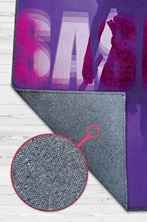 Homshtag Sasuke Dokuma Tabanlı Yıkanabilir Kaymaz Anime Severler Halısı