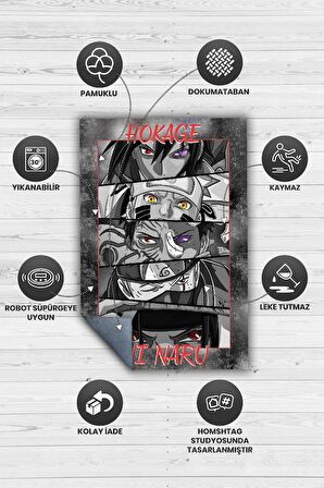 Homshtag Hokage Oldum Dokuma Tabanlı Yıkanabilir Kaymaz Anime Severler Halısı