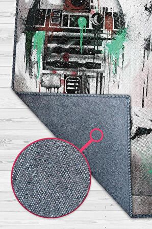 Homshtag Yıldız Karakterler Dokuma Tabanlı Yıkanabilir Kaymaz  Star Wars Film Halısı