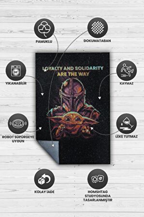 Homshtag Bizim Yolumuz Sadakat Dokuma Tabanlı Yıkanabilir Kaymaz Yüzüklerin Star Wars Halısı