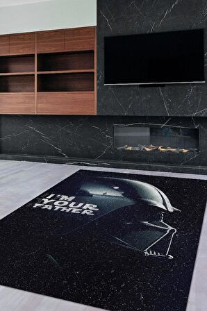 Homshtag Ben Senin Babanım Dokuma Tabanlı Yıkanabilir Kaymaz Star Wars Film Halısı