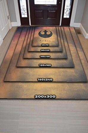 Homshtag İsyankar Takım Dokuma Tabanlı Yıkanabilir Kaymaz Star Wars Film Halısı