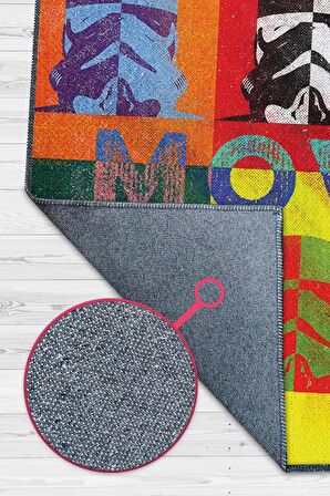 Homshtag Kıpırdama Dokuma Tabanlı Yıkanabilir Kaymaz Star Wars Film Halısı