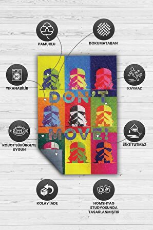 Homshtag Kıpırdama Dokuma Tabanlı Yıkanabilir Kaymaz Star Wars Film Halısı