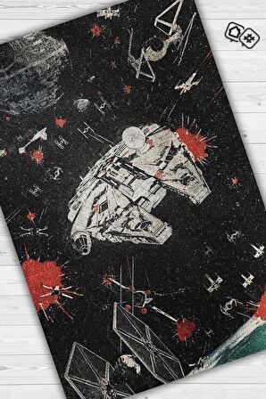Homshtag Carguero Ligero Dokuma Tabanlı Yıkanabilir Kaymaz Star Wars Film Halısı