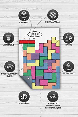 Homshtag Olamaz Dokuma Tabanlı Yıkanabilir Kaymaz Gamer Halısı