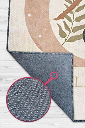 Homshtag Sakin Ol Pilates Yap Pamuklu Dokuma Tabanlı Yıkanabilir Kaymaz Dekoratif Halı