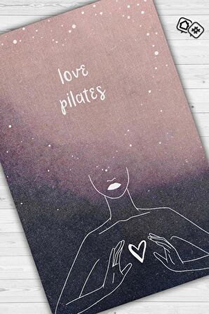 Homshtag Platesi Seviyorum Pamuklu Dokuma Tabanlı Yıkanabilir Kaymaz Dekoratif Halı