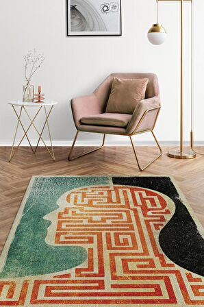 Homshtag Psikolog Yolu Gösterir Pamuklu Dokuma Tabanlı Yıkanabilir Kaymaz Dekoratif Halı