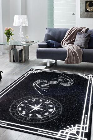 Homshtag İkizler Burcu Pamuklu Dokuma Tabanlı Yıkanabilir Dekoratif Halı