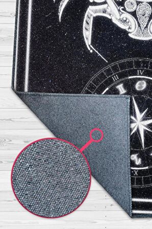 Homshtag Yengeç Burcu Pamuklu Dokuma Tabanlı Yıkanabilir Dekoratif Halı