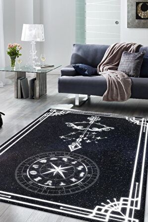 Homshtag Yay Burcu Pamuklu Dokuma Tabanlı Yıkanabilir Dekoratif Halı