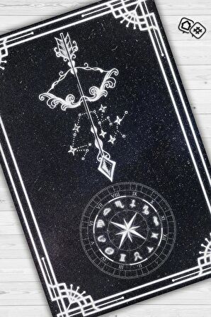 Homshtag Yay Burcu Pamuklu Dokuma Tabanlı Yıkanabilir Dekoratif Halı