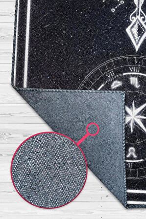 Homshtag Yay Burcu Pamuklu Dokuma Tabanlı Yıkanabilir Dekoratif Halı