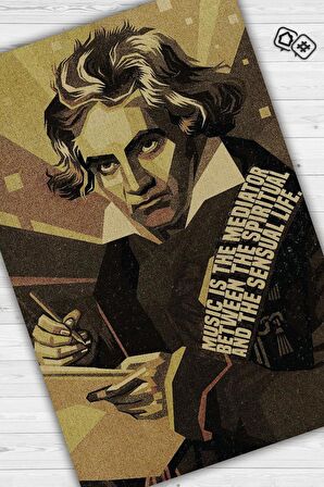 Homshtag Beethoven Pamuklu Dokuma Tabanlı Yıkanabilir Kaymaz Dekoratif Halı