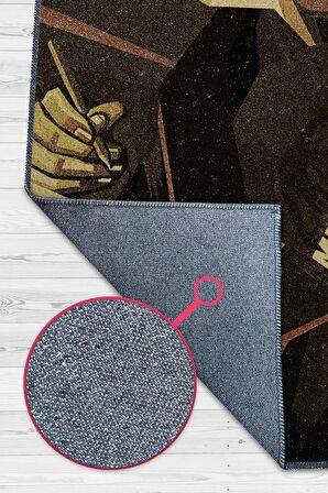 Homshtag Beethoven Pamuklu Dokuma Tabanlı Yıkanabilir Kaymaz Dekoratif Halı