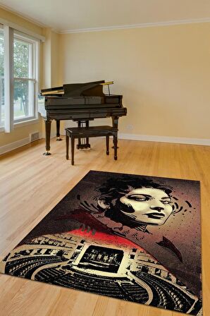 Homshtag Maria Callas Pamuklu Dokuma Tabanlı Yıkanabilir Kaymaz Dekoratif Halı