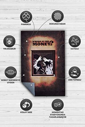 Homshtag Para Nerede Dokuma Tabanlı Yıkanabilir Breaking Bad Halısı