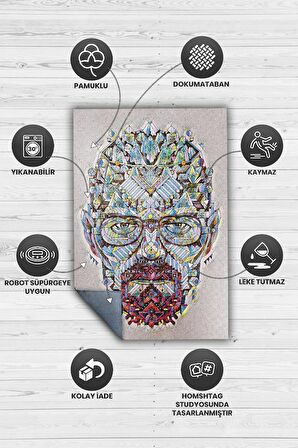 Homshtag Walterin Zihni Tabanlı Yıkanabilir Breaking Bad Halısı