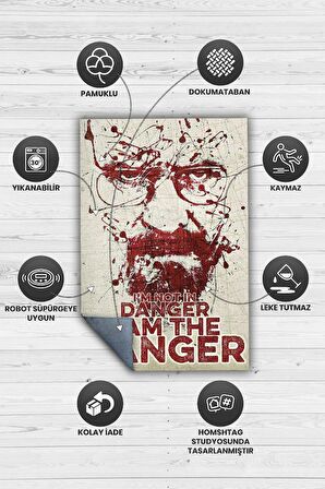 Homshtag Tehlikenin Ta Kendisi Tabanlı Yıkanabilir Breaking Bad Halısı