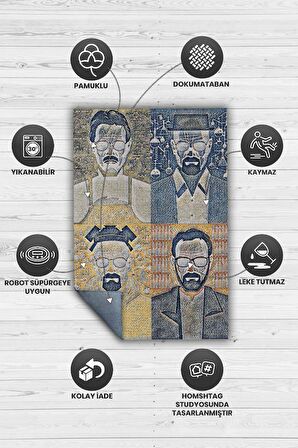 Homshtag Dönüşüm Tabanlı Yıkanabilir Breaking Bad Halısı