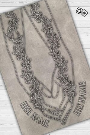 Homshtag Elele Kişiye Özel Kişiselleştirilebilir Dokuma Tabanlı Yıkanabilir Dekoratif Ev Halısı