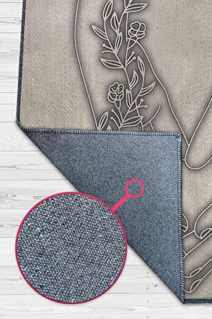 Homshtag Elele Kişiye Özel Kişiselleştirilebilir Dokuma Tabanlı Yıkanabilir Dekoratif Ev Halısı