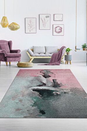 Homshtag Aşkın Ruhu Dokuma Tabanlı Yıkanabilir Dekoratif Ev Halısı