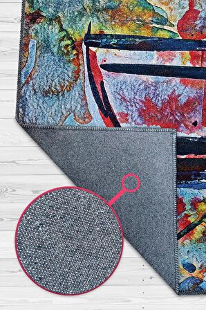 Homshtag Kahve Tablosu Pamuklu Dokuma Tabanlı Yıkanabilir Dekoratif Halı