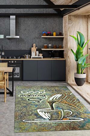 Homshtag Günaydın Pamuklu Dokuma Tabanlı Yıkanabilir Dekoratif Halı