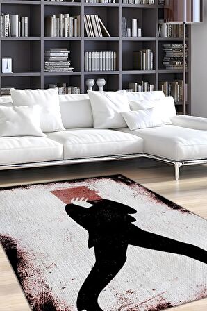 Homshtag Sadece Kitap Pamuklu Dokuma Tabanlı Yıkanabilir Kaymaz Dekoratif Kitap Sever Halısı