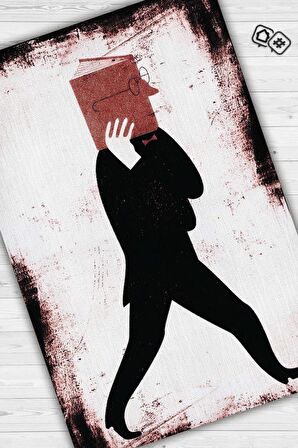 Homshtag Sadece Kitap Pamuklu Dokuma Tabanlı Yıkanabilir Kaymaz Dekoratif Kitap Sever Halısı