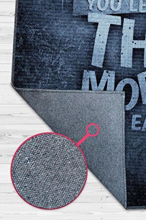 Homshtag Çok Öğren Çok Kazan Pamuklu Dokuma Tabanlı Yıkanabilir Dekoratif Home Office Halısı