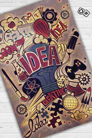 Homshtag Fikir Dünyası Pamuklu Dokuma Tabanlı Yıkanabilir Dekoratif Home Office Halısı