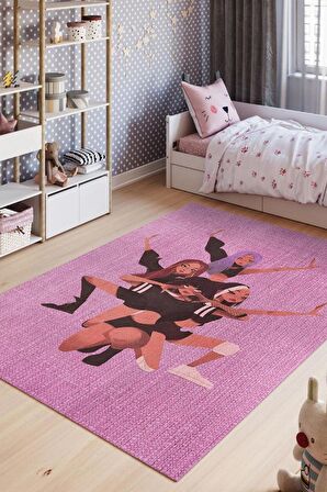 Homshtag Blackpink Pamuklu Dokuma Tabanlı Yıkanabilir Dekoratif Halı