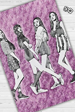 Homshtag J,J,L,R Pamuklu Dokuma Tabanlı Yıkanabilir Dekoratif Halı