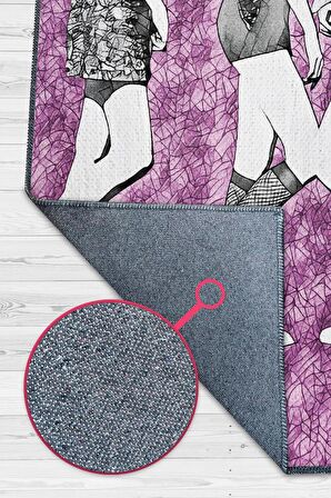 Homshtag J,J,L,R Pamuklu Dokuma Tabanlı Yıkanabilir Dekoratif Halı