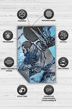 Homshtag Yasuo Dokuma Tabanlı Yıkanabilir Gamer Halısı