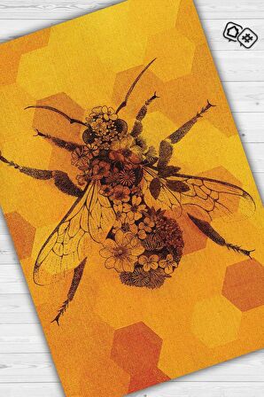 Homshtag Kraliçe Arı Dokuma Tabanlı Yıkanabilir Dekoratif Halı