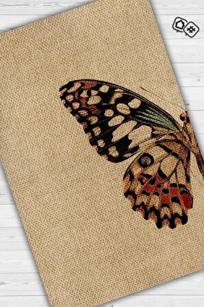 Homshtag Kelebek Kanadı Dokuma Tabanlı Yıkanabilir Dekoratif Halı